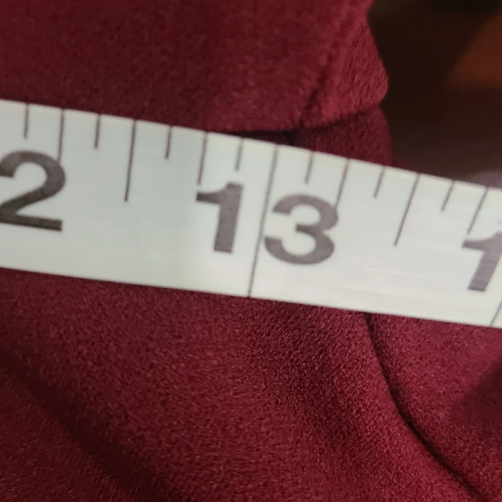 Girls Juniors Rare Editions Burgundy Swiss Dot Sheer Sleeve Skater Dress Size 16